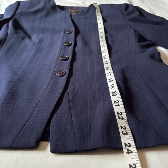 Laura Scott Women's Size 8P Blue Button up lined Blazer Suit Jacket - Picture 5 of 6
